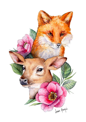 Fox and Fawn Floral